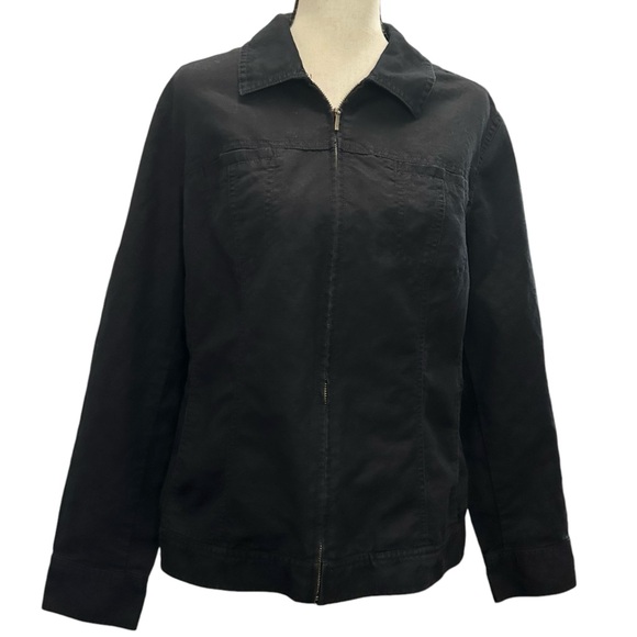 croft & barrow Jackets & Blazers - Croft & Barrow Jacket Denim L Black Zip Jean